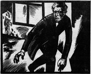 Caso Troppmann, ou o massacre de Pantin: Jean-Baptiste Troppmann (1849-1870), mecânico, foi condenado pelo assassínio de oito membros de uma família em 1869. É aqui representado a fugir do local do crime. Ilustração retirada de “Le Petit Journal”