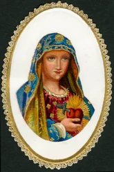 Virgem de coração sagrado (cromolitografia)