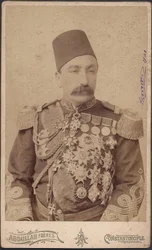 retrato do sultão Abdulhamid II (Abd ul Hamid, Abd-ul-Hamid, Abdulhemit, Abdul Hamid, Abdul-Hamid, Abd al Hamid, Abd al-Hamid) (1842-1918) - Sultão Abduelhamid II (1842-1918), Imperador dos Otomanos, Califa dos Fiéis, Anónimo. Fotografia