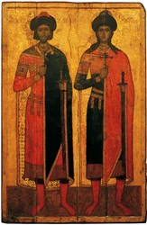 Santos Boris e Gleb, meados do século XIV.