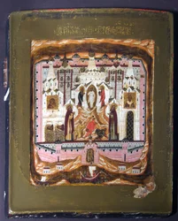 Santos Zosima e Savvatiy de Solovki, início do século XVII.