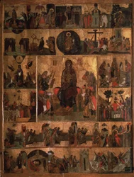 A Glorificação do Hino Akathist Virgem ao Santíssimo Theotokos, século XIV