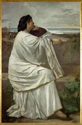Ifigénia, a modelo romana preferida de Feuerbach "Nana" (óleo sobre tela)