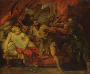 O aprisionamento de Sansão, depois de uma pintura de Rubens, 1848