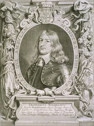 Frederico Guilherme (1620-88) Eleitor de Brandemburgo, de Retratos de Homens Ilustres, gravado por Petrus de Iode, publicado em 1706