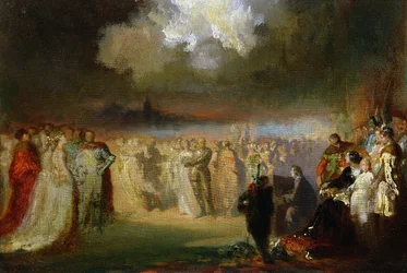 Frederic Chopin (1810-1849) em concerto no Hotel Lambert, Paris, 1840