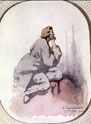 Retrato de Frederic Chopin (1810-1849), compositor polonês. Aquarela de Kwiatkowski.