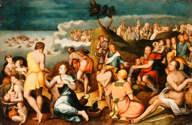 Moisés e os israelitas atravessando o mar vermelho