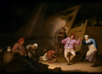 Dança Camponesa (óleo sobre painel)