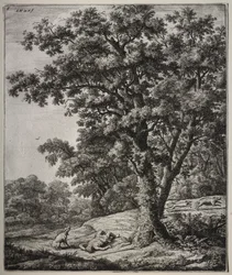 Seis grandes paisagens verticais com cenas de Metamorfoses de Ovídio: A Morte de Adonis