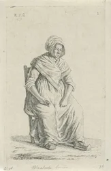 Esposa de fazendeiro sentada da Valônia Esposa do fazendeiro valão (título no objeto) Agricultores e mulheres agricultoras do Reino Unido dos Países Baixos (título da série)