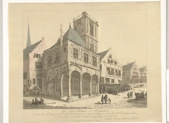A antiga Câmara Municipal de Amesterdão, 1641 A Antiga Prefeitura de Amsterdã (título no objeto)