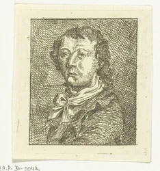 Busto de retrato de um jovem de gravata branca