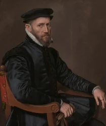 Retratos de Sir Thomas Gresham e Anne Fernely Retrato de Sir Thomas Gresham (1519 - 1579) Comerciante e agente financeiro da coroa inglesa na Holanda, fundador do Royal Exchange e do Gresham College, Londres