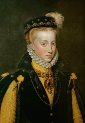 A rainha Ana de Espanha, quarta esposa do rei Filipe II ... (óleo sobre tela)