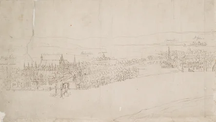 Panorama de Londres visto de Southwark: Westminster, 1554