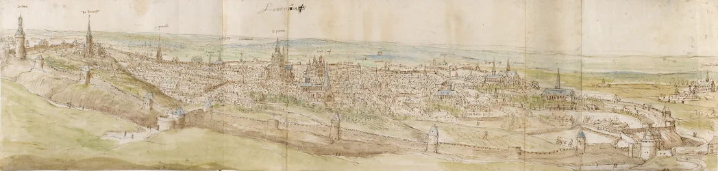Vista panorâmica de Lovaina do noroeste, c1550-1570