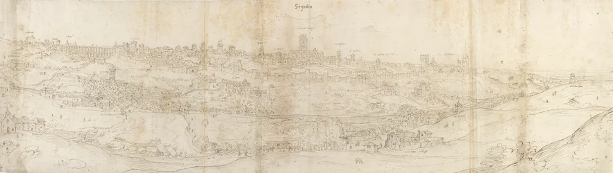 Vista panorâmica de Segóvia do leste, c1550-1560