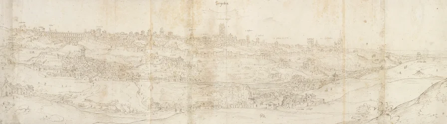 Vista panorâmica de Segóvia do leste, c1560-1570