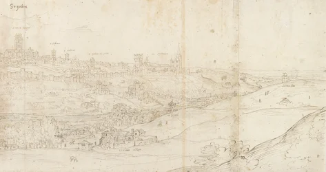 Vista panorâmica de Segóvia do leste, c1560-1570