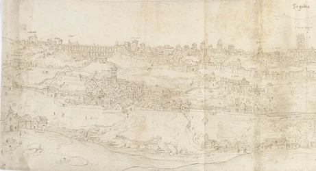 Vista panorâmica de Segóvia do leste, c1560-1570