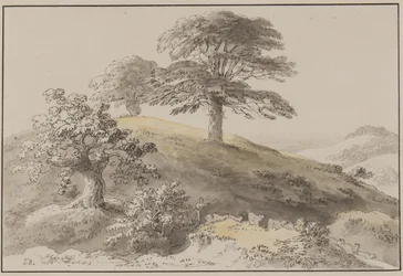 Sussex: Perto de St Marthas, Albury (caneta, pincel, tinta e wc no papel)