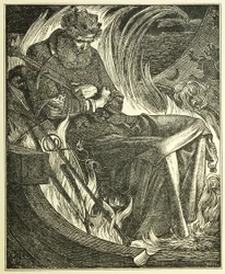 Morte do Rei Warwulf, pub. 1915 (gravura)