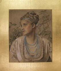 Mary Sandys (1845-1920), c.1871-73 (giz colorido sobre papel amarelo)