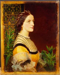 Retrato de uma senhora, cabeça e ombros, 1860