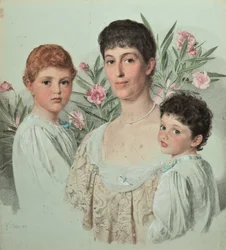 Retrato de uma mãe e dos seus dois filhos