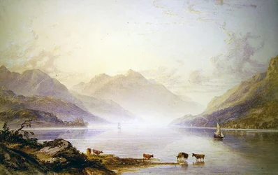 Loch Lomond at Dawn (óleo sobre tela)