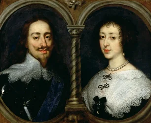 Charles I da Inglaterra (1600-49) e a Rainha Henrietta Maria (1609-69)