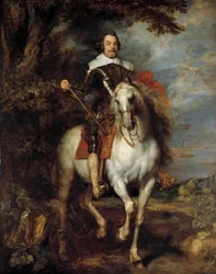 Retrato equestre de Don Francisco de Moncada (1586-1635), conde de Osona, embaixador do rei Filipe IV de Espanha em Bruxelas. Pintura de Anton van Dyck (1599-1641), século XVII. A. 3,05 x 2,42 m