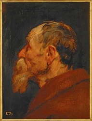 Cabeça de um homem velho (pintura sobre madeira)