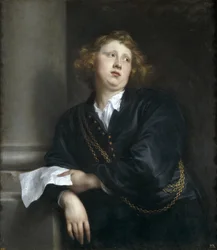 Henricus Liberti ou Hendrik van Groeninghen - Retrato do compositor e organista Henricus Liberti (1610-1669) - Peinture de Sir Anthonis (Anton ou Antoon) van Dyck (1599-1641) - 1627-1632 - Óleo sobre tela - 107x97 cm- Museo del Prado, Madrid