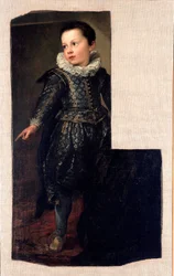 Retrato de Ansaldo Pallavicino (nascido em 1622) em criança. Antonie Van Dyck (1599-1641), aprox. 1625, dimensões 288x198 cm, Génova, Galleria Nazionale di Palazzo Spinola