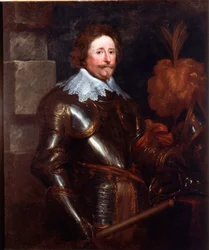 Retrato de Frederic Henri de Nassau Príncipe de Orange (1584-1647) Capitão e Almirante Geral das Províncias Unidas Pintura por Antonie Van Dyck (1599-1641) 1628-1629 Sol. 121x103 cm Genes, Galleria di Palazzo Rosso