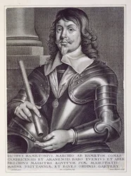 Retrato de James Hamilton (1606-49) 1º Duque de Hamilton, gravado por Joannes Meyssens (1612-1670)