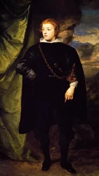 Retrato do Príncipe Charles Louis de Palatinate (Mannheim 1617-1680), pintura de Anthony van Dyck (1599-1641)