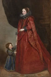 Retrato de uma mulher e uma criança, c.1623-25 (óleo sobre tela)