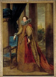 Retrato presumido da Marquesa Geromina Spinola Doria, de Genes She usa uma gola de morango. Pintura de Anton (Antoon ou Anthony) van Dyck (1599-1641) Sol do século XVII. 2,39x1,7 m - Retrato presumido da Marchesa Geromina Spinola Doria de Génova wea