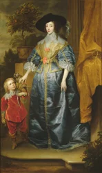 A rainha Henriqueta Maria e o seu anão Sir Jeffrey Hudson, c. 1633