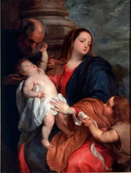 The Holy Family Painting de Antonie Van Dyck (1599-1641) 1621-1625 aproximadamente Sun. 123x94 cm Genes, coleção Banca Carige
