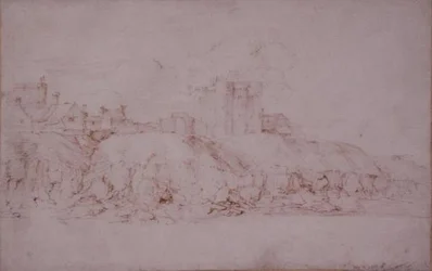 A Torre Ypres, Rye, vista do Sul (caneta e tinta sobre papel)
