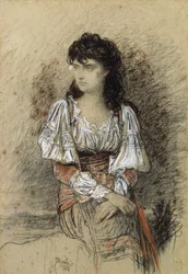 Um camponês vestido, 1876 (aquarela e lápis sobre papel)
