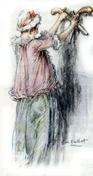 Charlotte destaca as pistolas Albert para as dar ao Werther.