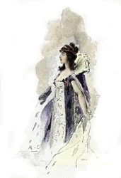 Retrato de Desiree Clary (1777-1860) Rainha da Suécia em 1818 (Retrato da rainha da Suécia Desiree Clary em 1818) Desenho de Antoine Calbet desenha de "Napoleon et les femmes" de Masson