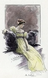 Retrato de Josefina de Beauharnais (1763-1814) na altura do seu encontro com Napoleão Bonaparte (1769-1821) cerca de 1795 (Retrato de Josefina de Beauharnais pouco antes do seu casamento com Napoleão Bonaparte
