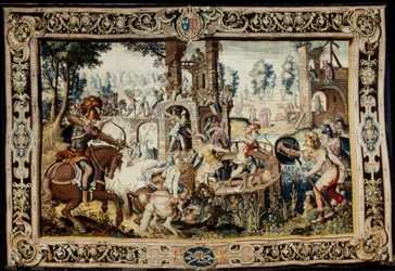 Exercício no Assalto e Defesa de um Bastião, projetado 1562-1565 (tecido 1611-1627) (lã e seda)