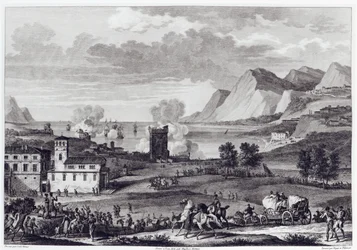 Libertação da Córsega, 20 de outubro de 1796, gravado por Jean Duplessi-Bertaux (1747-1819)